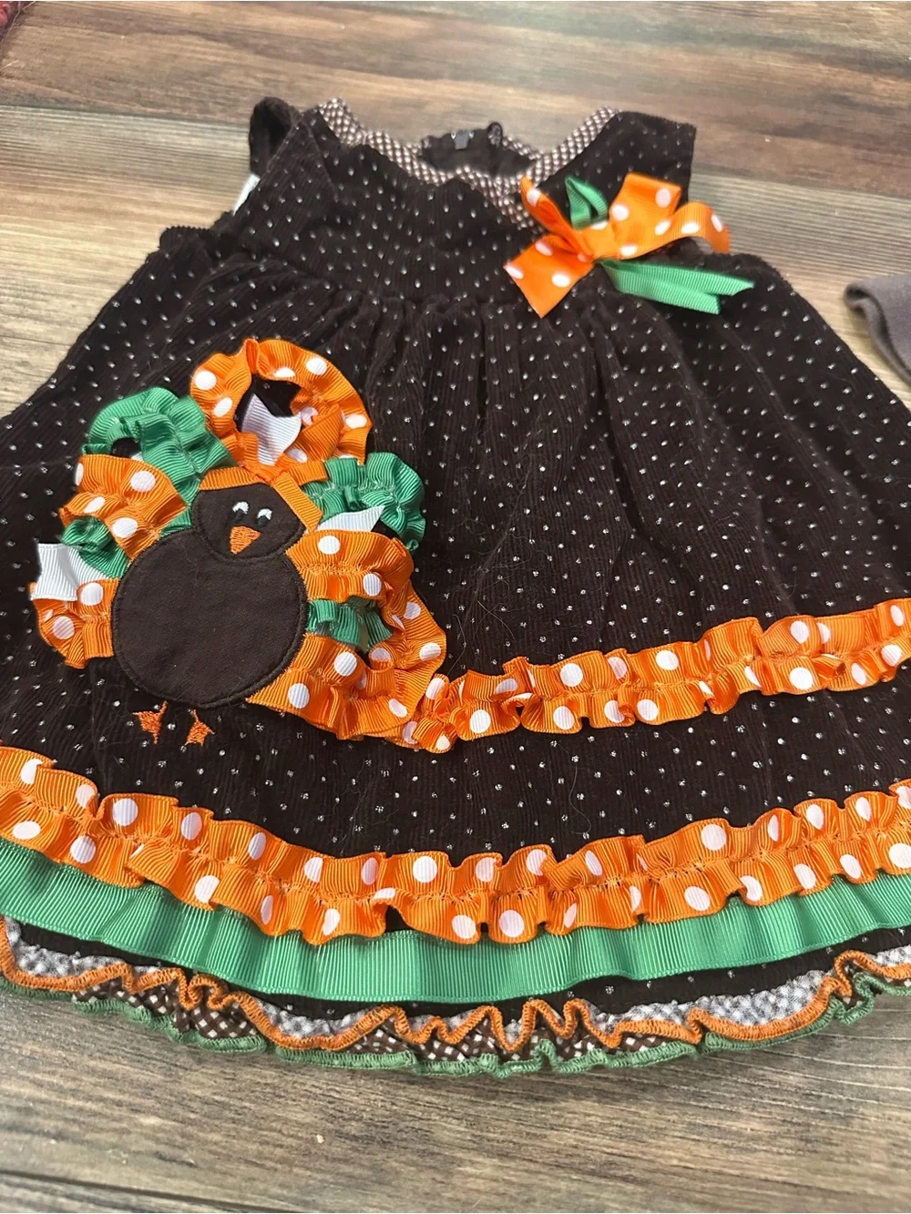 Bonnie Baby Thanksgiving Dress and Turkey Bodysuit 6-9 month Baby Girl